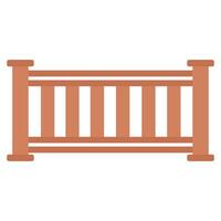 a wooden fence with a rail vector