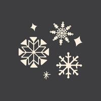 Hand draw snowfall from snowflakes. Doodle illustration vector