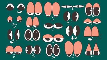 Cartoon eyes with different expressions. vector