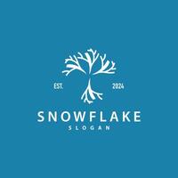 Snowflake Logo, Winter Season Design Frozen Ice Simple Model for Products and Technology vector