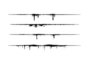 thin line ink stain with drips collection design element decoration vector