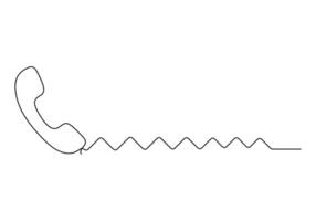 Phone receiver icon continuous one line drawing. Pro illustration vector
