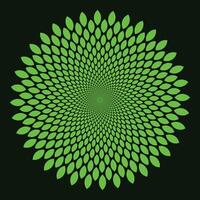 Abstract green spiral spinning vortex style flower background vector