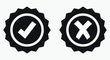 Right and wrong check mark vector