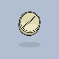 Medicine Tablet Pills Cartoon design illustration and icon for website, digital and print vector