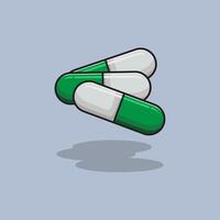 Capsule Medicine. Rounded Capsule Cartoon design illustration and icon for website, digital and print vector