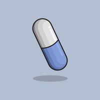 illustration Capsule. design Medicine. Rounded Capsule Cartoon design illustration and icon for website, digital and print vector