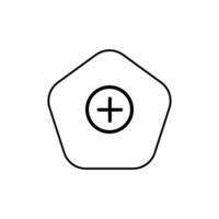 Plus icon or add icon with black shape vector