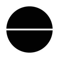 A black and white circle with a line on it vector