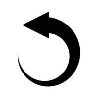 A black and white image of a circular arrow pointing in a circle vector