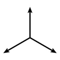 A black and white drawing of two arrows pointing in opposite directions vector