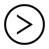 A black and white image of a play button vector