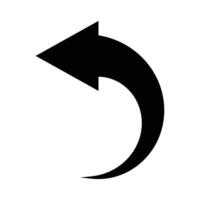 A black and white arrow pointing to the left vector