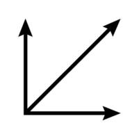 A black and white image of a line that is pointing up vector