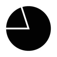 A pie chart is shown in black and white vector