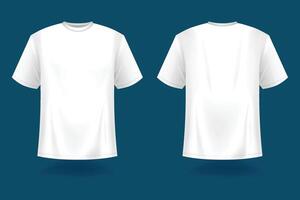 White t - shirt template template, front and back view vector