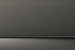 Empty room with black wall and floor vector