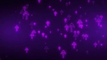 Abstract glowing arrows going up. seamless loop video
