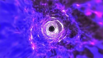 Digital futuristic tunnel or travel in time and space. Bright tunnel video