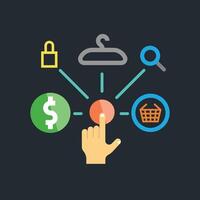 priority choice hand gesture in flat design. vector