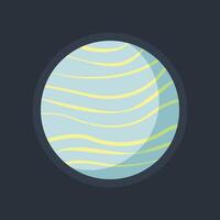 Grey yellow planet in flat design vector