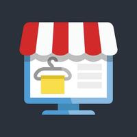 fashion store web page desktop screen in flat design. vector
