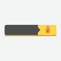 padlock sign blank text menu in flat design vector