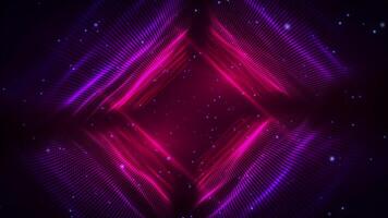 Abstract futuristic tunnel with wave energy. Abstract technology data flow, blue digital glowing grid, connection concept, big data, futuristic background, seamless loop video