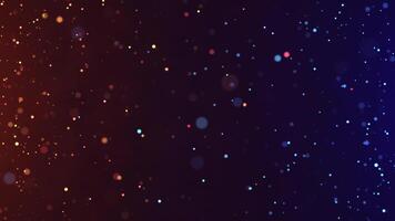 Abstract animation concept of golden particles for celebrating birthdays and holidays. 4k loop bokeh background with light particles on a dark background. Animation video