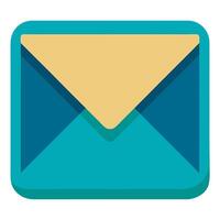 An email envelope icon with a yellow envelope vector