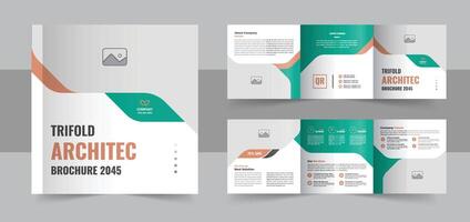Creative architecture square trifold brochure template layout vector