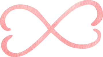 Pink heart shaped Infinity symbol, Hand Drawn Illustration Watercolor painting png