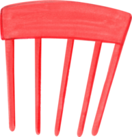 A red chair backrest, simple and sturdy, adding charm to the setting, hand-drawn watercolor painting illustration png