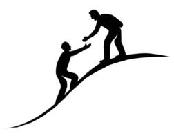 Man Assisting Someone to Climb Up vector
