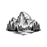 Forest line art Silhouette vector
