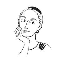 woman in suit thinking Sitting on the chair pose silhouette vector