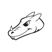 Alligator head silhouette. Gator crocodile cut out outline icon vector
