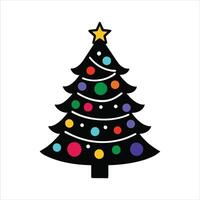 christmas tree lights illustration , Christmas Tree isolated Clipart Design vector