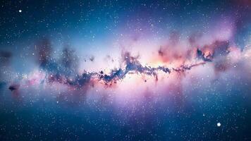 Celestial beauty unfolds in this mesmerizing view of the Milky Way galaxy, where stars, nebulae, and cosmic dust blend seamlessly in an awe-inspiring display of the infinite universe. video