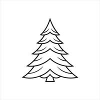 Christmas Tree illustration in black and white - christmas tree lights Clipart Design vector