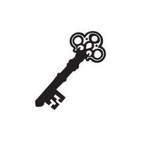 Vintage Key silhouette Design - Key Clipart illustration vector