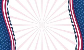 Decorative Backdrop Featuring Red, White, and Blue Rays With Star Patterns for Patriotic Events or Celebrations vector