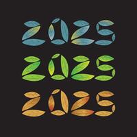 set of numbers of 2025. happy new year 2025 vector
