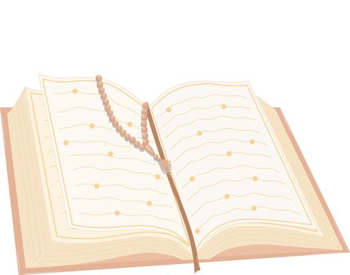 Opened Quran Islamic Book