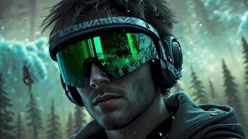 Tech-savvy adventurers will journey through the snowy forest with VR headsets and high-tech equipment that blends nature with technology. Winter backdrops, cutting-edge innovations video