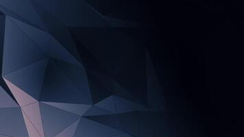 Dark blue low poly shapes geometric abstract background animation with copy space. Full HD and looping. video