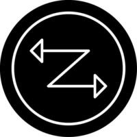 Zig Zag Glyph Icon vector