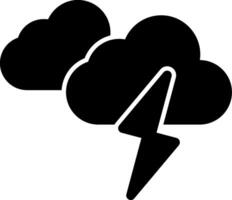 Thunder Glyph Icon vector