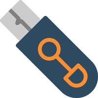Flash Drive Flat Icon vector