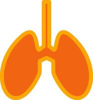 Lungs Orange Filled Icon vector